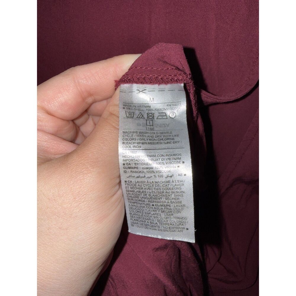 Old Navy Burgundy Short Sleeve Open Wrap Back Jumpsuit with Pockets - Size M - Picture 4 of 12